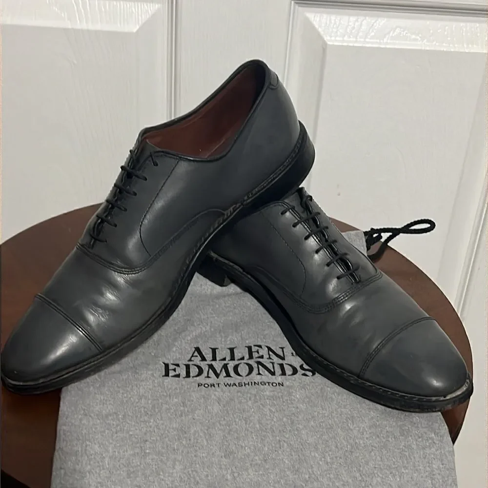 ALLEN EDMONDS Park‎ Avenue Oxford Derby Handcrafted Leather Shoes 10.5A -EUC